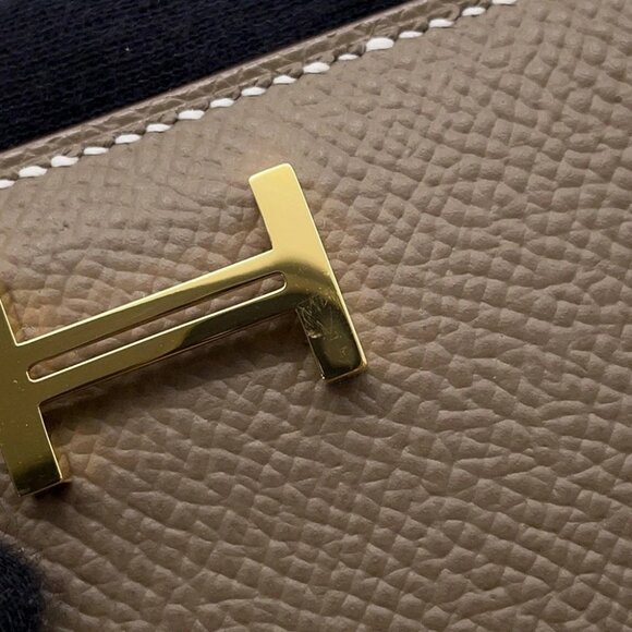 HERMES Bean compact Epsom Etoupe - Picture 4 of 10